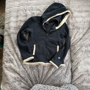 Navy Kuhl Kids Hoodie with Cream Trim